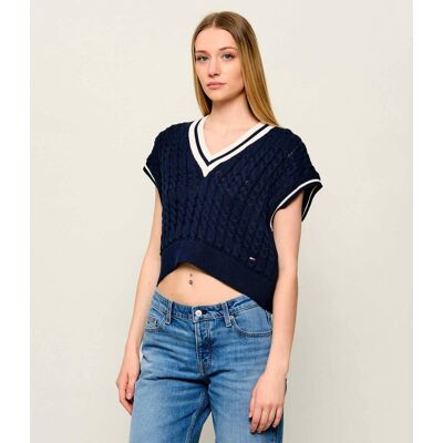 Tommy Jeans Kamizelka Cropped Fit granatowy L Tommy Jeans Kamizelka Cropped Fit granatowy L