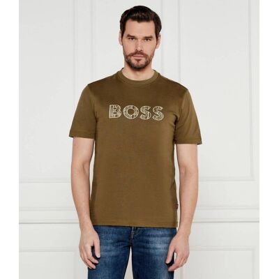 Boss ORANGE T-shirt Te_logotexture Slim Fit khaki M Boss ORANGE T-shirt Te_logotexture Slim Fit khaki M