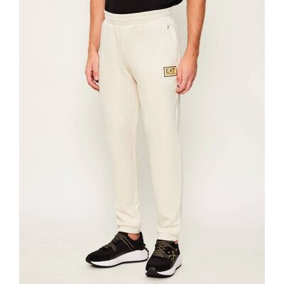 EA7 Spodnie dresowe Slim Fit ecru L EA7 Spodnie dresowe Slim Fit ecru L