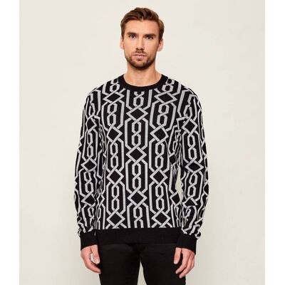 HUGO Sweter Souvawn Regular Fit z dodatkiem wełny czarny XXL HUGO Sweter Souvawn Regular Fit z dodatkiem wełny czarny XXL