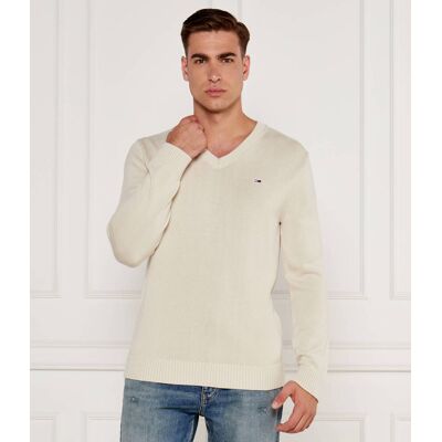 Tommy Jeans Sweter Essential Regular Fit ecru M Tommy Jeans Sweter Essential Regular Fit ecru M
