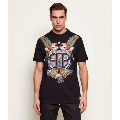 Philipp Plein T-shirt Eagle Tattoo Regular Fit czarny XXL Philipp Plein T-shirt Eagle Tattoo Regular Fit czarny XXL