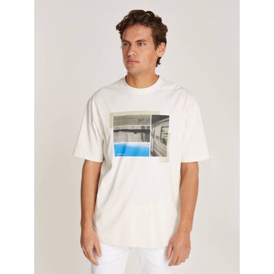 Calvin Klein Jeans T-shirt POSTER Loose fit biały L Calvin Klein Jeans T-shirt POSTER Loose fit biały L