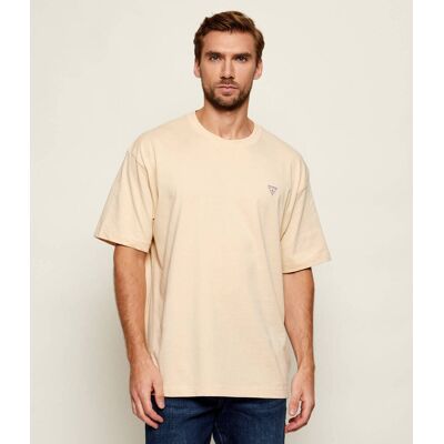 Guess Jeans T-shirt Oversize fit beżowy M Guess Jeans T-shirt Oversize fit beżowy M