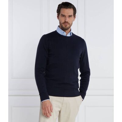 Calvin Klein Wełniany sweter Regular Fit granatowy S Calvin Klein Wełniany sweter Regular Fit granatowy S