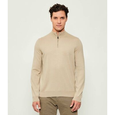 Boss BLACK Wełniany sweter Ebenji Regular Fit beżowy XXL Boss BLACK Wełniany sweter Ebenji Regular Fit beżowy XXL