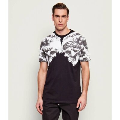 Philipp Plein T-shirt Ceramic Skulls Regular Fit czarny XL Philipp Plein T-shirt Ceramic Skulls Regular Fit czarny XL