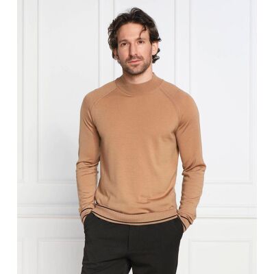 Boss BLACK Wełniany sweter Favino Regular Fit brązowy XL Boss BLACK Wełniany sweter Favino Regular Fit brązowy XL