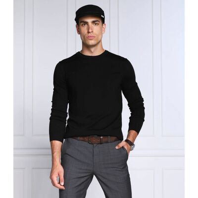 HUGO Wełniany sweter San Cedric-M1 Regular Fit czarny S HUGO Wełniany sweter San Cedric-M1 Regular Fit czarny S