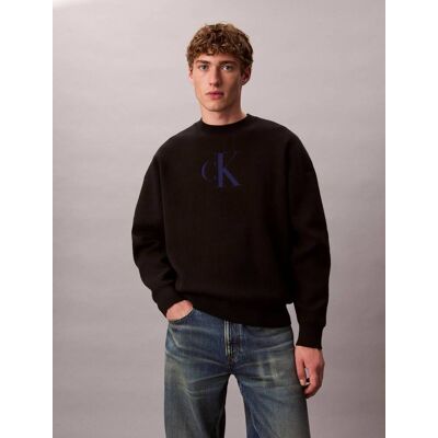 Calvin Klein Jeans Sweter Relaxed fit z dodatkiem kaszmiru czarny XXL Calvin Klein Jeans Sweter Relaxed fit z dodatkiem kaszmiru czarny XXL