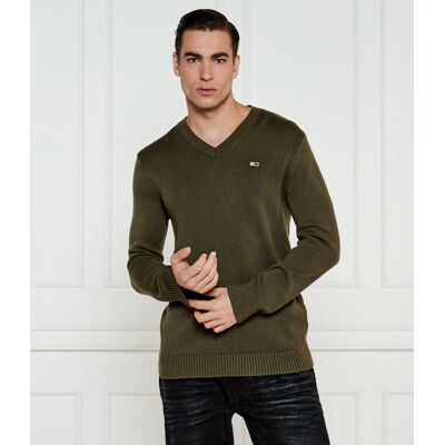 Tommy Jeans Sweter Regular Fit khaki L Tommy Jeans Sweter Regular Fit khaki L