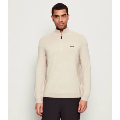 Boss GREEN Sweter KN_Momentum-X QZ Regular Fit z dodatkiem wełny beżowy XXL Boss GREEN Sweter KN_Momentum-X QZ Regular Fit z dodatkiem wełny beżowy XXL