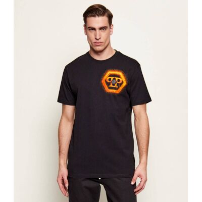 Philipp Plein T-shirt Spray Hexagon Regular Fit czarny XXL Philipp Plein T-shirt Spray Hexagon Regular Fit czarny XXL
