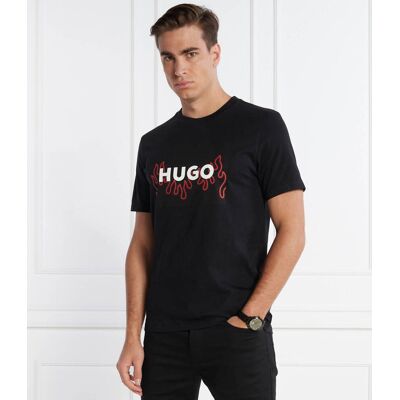 HUGO T-shirt Dulive_U241 Regular Fit czarny L HUGO T-shirt Dulive_U241 Regular Fit czarny L