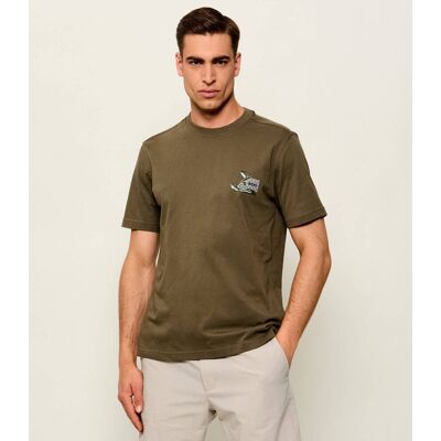 Boss ORANGE T-shirt Te_Blueprint Regular Fit oliwkowy XL Boss ORANGE T-shirt Te_Blueprint Regular Fit oliwkowy XL