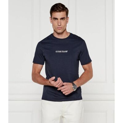 Guess Jeans T-shirt EMBRO Regular Fit granatowy L Guess Jeans T-shirt EMBRO Regular Fit granatowy L