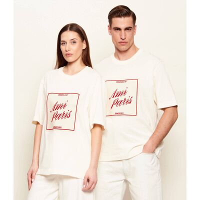 AMI Paris T-shirt Loose fit ecru M AMI Paris T-shirt Loose fit ecru M