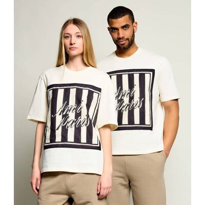 AMI Paris T-shirt Loose fit kremowy XS AMI Paris T-shirt Loose fit kremowy XS