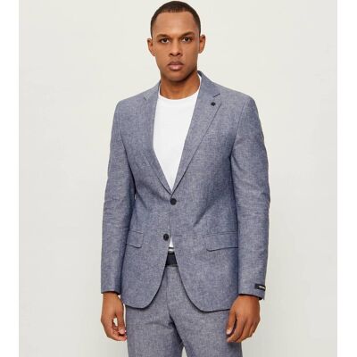 Karl Lagerfeld Marynarka TRACE Modern fit z dodatkiem lnu granatowy 50 Karl Lagerfeld Marynarka TRACE Modern fit z dodatkiem lnu granatowy 50