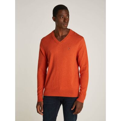 Tommy Hilfiger Sweter Regular Fit z dodatkiem kaszmiru pomarańczowy XL Tommy Hilfiger Sweter Regular Fit z dodatkiem kaszmiru pomarańczowy XL