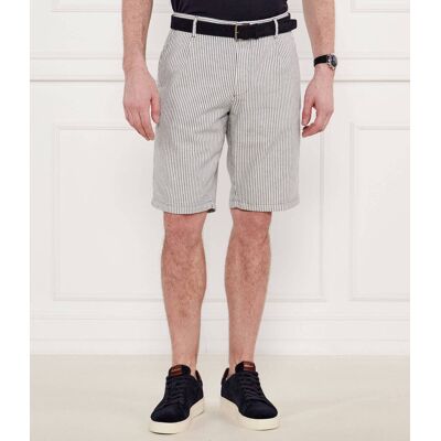 Joop! Jeans Szorty chino Ambros Regular Fit z dodatkiem lnu granatowy 30 Joop! Jeans Szorty chino Ambros Regular Fit z dodatkiem lnu granatowy 30