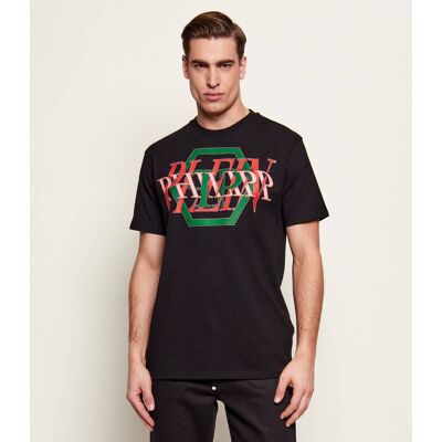 Philipp Plein T-shirt Logo Hexagon Regular Fit czarny XXXL Philipp Plein T-shirt Logo Hexagon Regular Fit czarny XXXL
