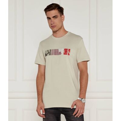Calvin Klein Jeans T-shirt City Block Regular Fit beżowy L Calvin Klein Jeans T-shirt City Block Regular Fit beżowy L