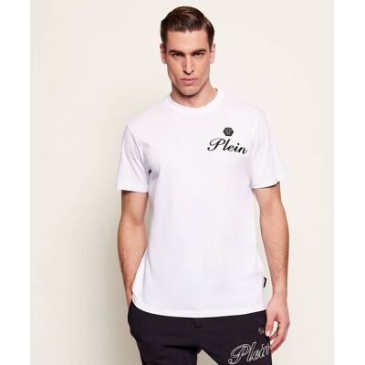 Philipp Plein T-shirt Embossed Signature Regular Fit biały XXL Philipp Plein T-shirt Embossed Signature Regular Fit biały XXL