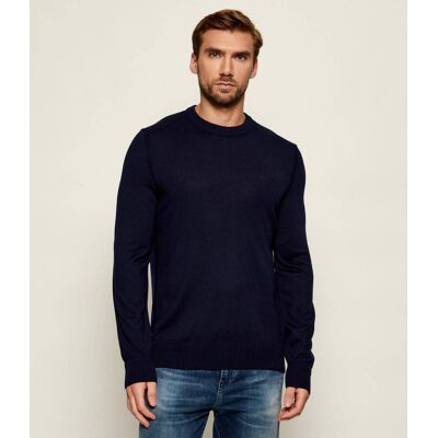 Boss ORANGE Wełniany sweter Avac_C Regular Fit granatowy S Boss ORANGE Wełniany sweter Avac_C Regular Fit granatowy S