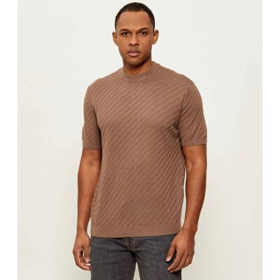 Giorgio Armani Emporio Armani Sweter Slim Fit z dodatkiem wełny brązowy M Giorgio Armani Emporio Armani Sweter Slim Fit z dodatkiem wełny brązowy M