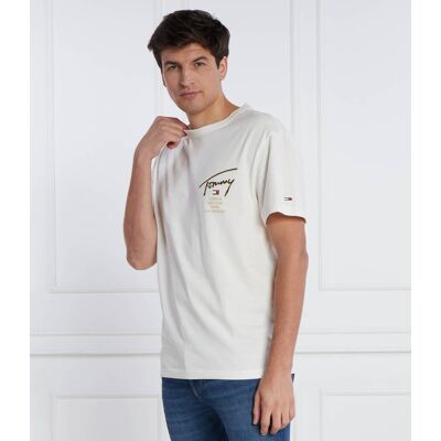 Tommy Jeans T-shirt GOLD SIGNATURE BACK Regular Fit kremowy XXL Tommy Jeans T-shirt GOLD SIGNATURE BACK Regular Fit kremowy XXL