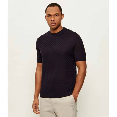 Giorgio Armani Emporio Armani Sweter Slim Fit z dodatkiem wełny granatowy M Giorgio Armani Emporio Armani Sweter Slim Fit z dodatkiem wełny granatowy M