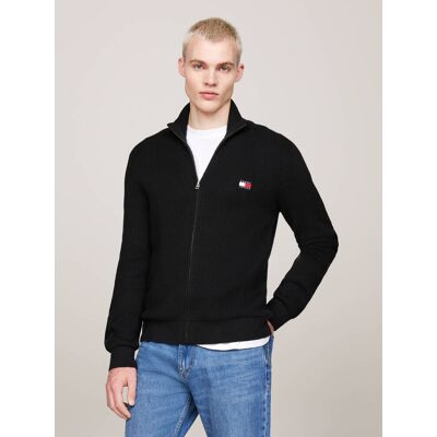 Tommy Jeans Sweter Slim Fit z dodatkiem wełny czarny S Tommy Jeans Sweter Slim Fit z dodatkiem wełny czarny S
