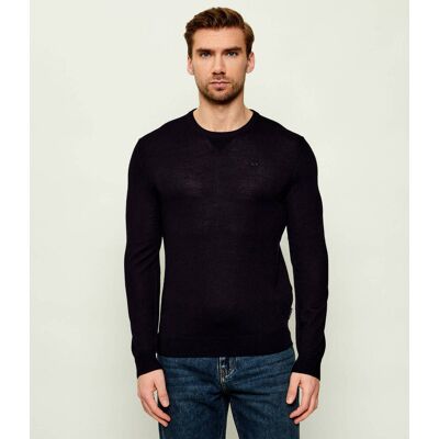 Giorgio Armani Exchange Wełniany sweter Slim Fit granatowy XXL Giorgio Armani Exchange Wełniany sweter Slim Fit granatowy XXL