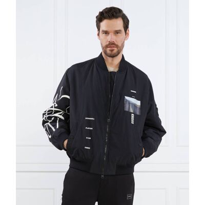 HUGO Kurtka bomber Byler2331 Oversize fit czarny M HUGO Kurtka bomber Byler2331 Oversize fit czarny M