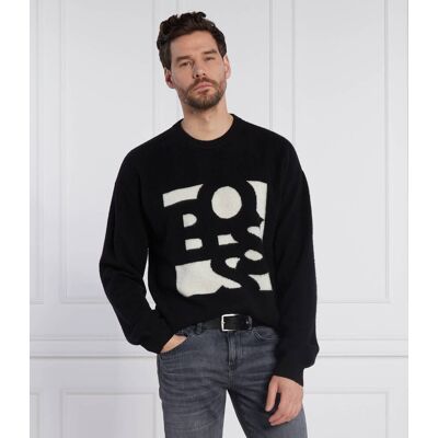 Boss BLACK Wełniany sweter Loskar Regular Fit z dodatkiem kaszmiru czarny S Boss BLACK Wełniany sweter Loskar Regular Fit z dodatkiem kaszmiru czarny S