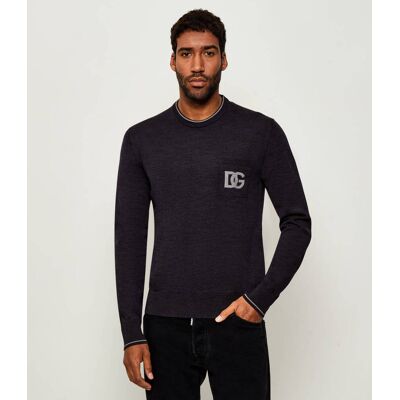 Dolce & Gabbana Wełniany sweter Slim Fit grafitowy 50 Dolce & Gabbana Wełniany sweter Slim Fit grafitowy 50