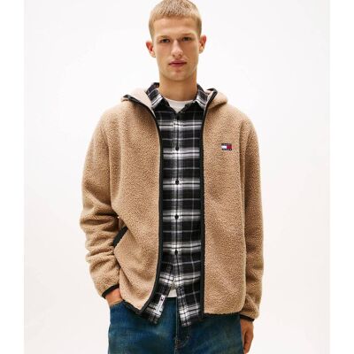 Tommy Jeans Polarowa bluza Regular Fit beżowy L Tommy Jeans Polarowa bluza Regular Fit beżowy L