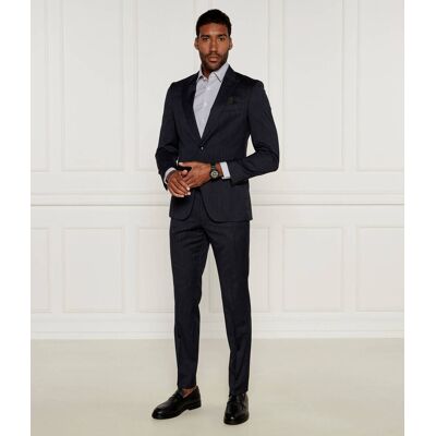 Boss BLACK Wełniany garnitur H-Huge-2Pcs-Peak Slim Fit granatowy 50 Boss BLACK Wełniany garnitur H-Huge-2Pcs-Peak Slim Fit granatowy 50