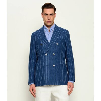 Oscar Jacobson Lniana marynarka Farris Regular Fit granatowy 50 Oscar Jacobson Lniana marynarka Farris Regular Fit granatowy 50