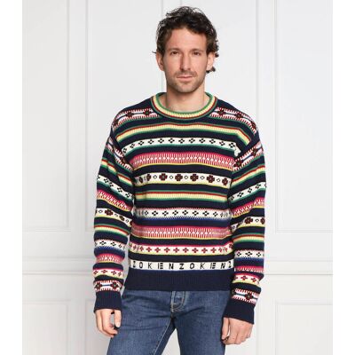 Kenzo Wełniany sweter Regular Fit granatowy S Kenzo Wełniany sweter Regular Fit granatowy S