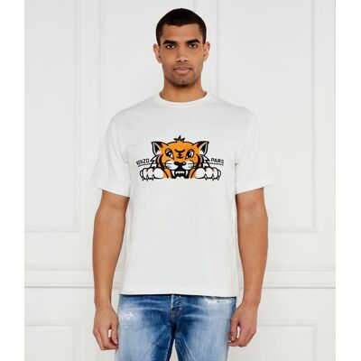 Kenzo T-shirt HAPPY TIGER Oversize fit biały XL Kenzo T-shirt HAPPY TIGER Oversize fit biały XL