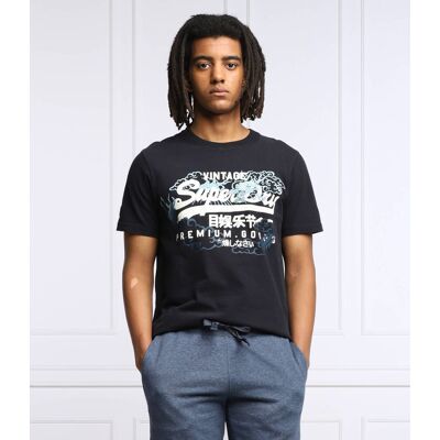 Superdry T-shirt Regular Fit granatowy XS Superdry T-shirt Regular Fit granatowy XS