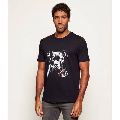 HUGO T-shirt Dubrox Regular Fit czarny XS HUGO T-shirt Dubrox Regular Fit czarny XS