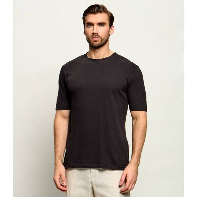 Drykorn Lniany t-shirt Raphael Regular Fit brązowy L Drykorn Lniany t-shirt Raphael Regular Fit brązowy L