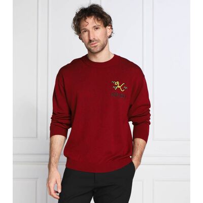 Kenzo Wełniany sweter Regular Fit bordowy S Kenzo Wełniany sweter Regular Fit bordowy S