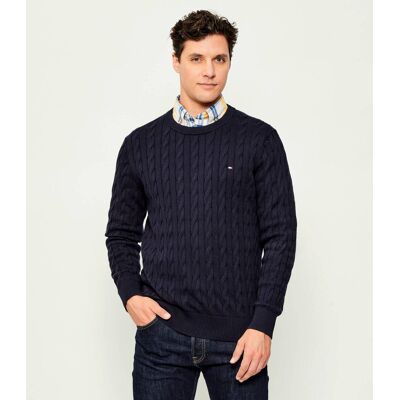Tommy Hilfiger Sweter CLASSIC CABLE TH x F.C. Liverpool Regular Fit granatowy XS Tommy Hilfiger Sweter CLASSIC CABLE TH x F.C. Liverpool Regular Fit granatowy XS
