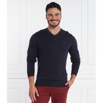 Tommy Hilfiger Sweter Classic fit granatowy S Tommy Hilfiger Sweter Classic fit granatowy S