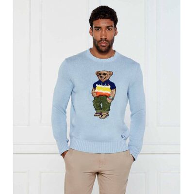 Polo Ralph Lauren Sweter Regular Fit błękitny XL Polo Ralph Lauren Sweter Regular Fit błękitny XL