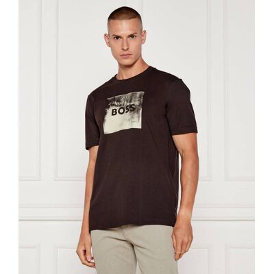 Boss ORANGE T-shirt Te_Wheel Regular Fit brązowy S Boss ORANGE T-shirt Te_Wheel Regular Fit brązowy S